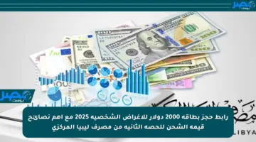 رابط حجز بطاقة 2000 دولار للأغراض الشخصية 2025 مع أهم نصائح قيمة الشحن للحصة الثانية من مصرف ليبيا المركزي